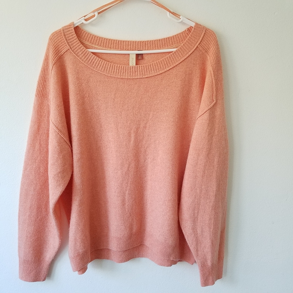 Anrhropologie Pilcro 100% Cashmere Peachy Emmeline Boatneck Sweater Medium - Picture 6 of 14